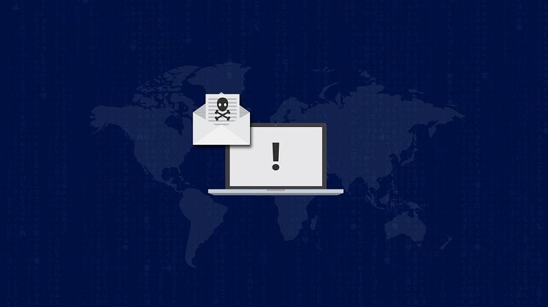 Computer med falsk mail