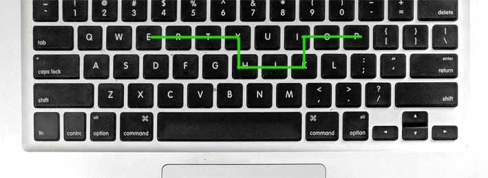 Mønster på tastatur til huskeregel