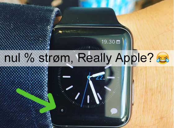 Ingen strøm tilbage på Apple Watch